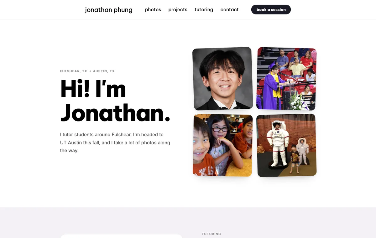 Homepage of jonathanphung.com